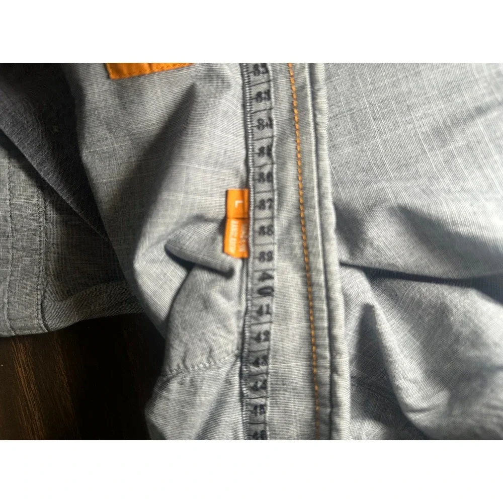 Hugo Boss Orange Mens Grey Crosshatch Button Down Long Sleeve‎ Shirt Large